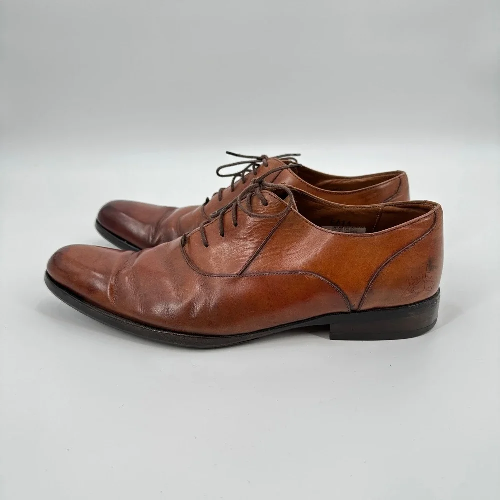 John Fluevog‎ Twin Turbine 211 Men Brown Leather Oxford Dress Shoes CA14 10M